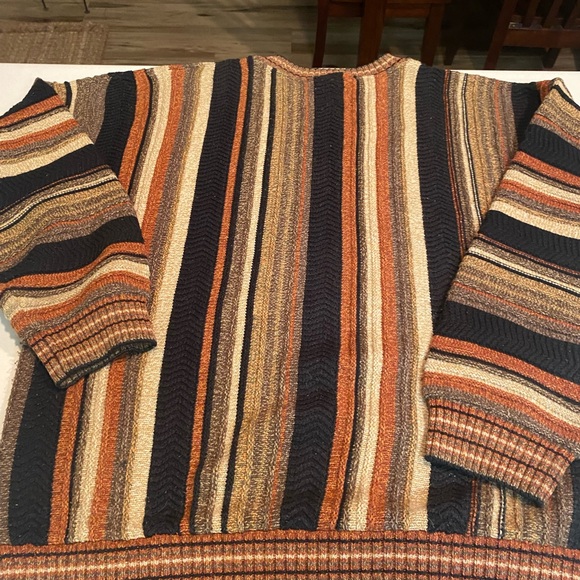Pronto Uomo Other - Pronto Uomo Men’s sz Large Sweater 3D Coogi Style Grandpa Vintage Brown/Orange